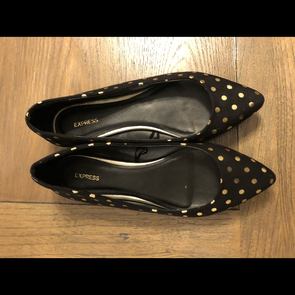 Gold & Black Polka Dot Flats🌟